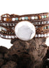 Boho Bracelet, RH 5 Layers Leather Wrap Bracelet, Black Tourmaline